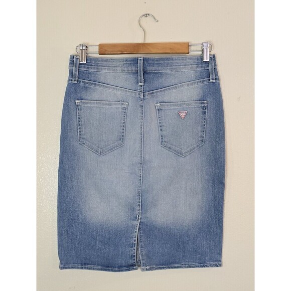 GUESS Midi Denim Skirt Womens Size Medium Pensil Straight Y2k - Picture 5 of 10